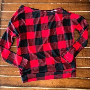 White Birch Red and Black Checkered‎ Sweater
